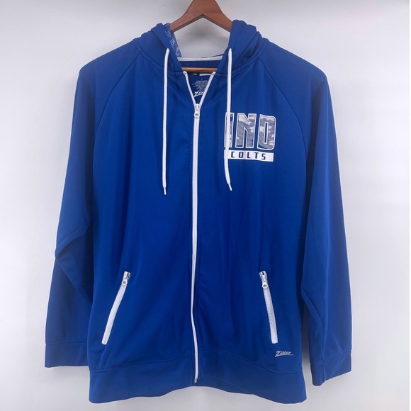 Indianapolis Colts Zubaz NFL Team Apparel Full Zip Hoodie Jacket Mens L - Picture 3 of 7